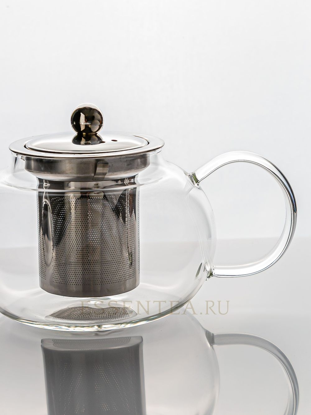 чайник стеклянный с металлической крышкой
