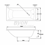 Ванна чугунная Byon Milan Н0000372 180x80