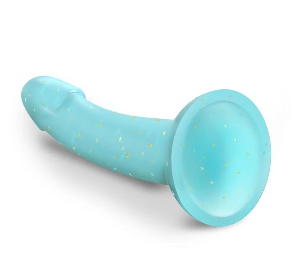 Фаллоимитатор из жидкого силикона Dildolls Nightfall - 17,6 см. (Цвет: голубой)