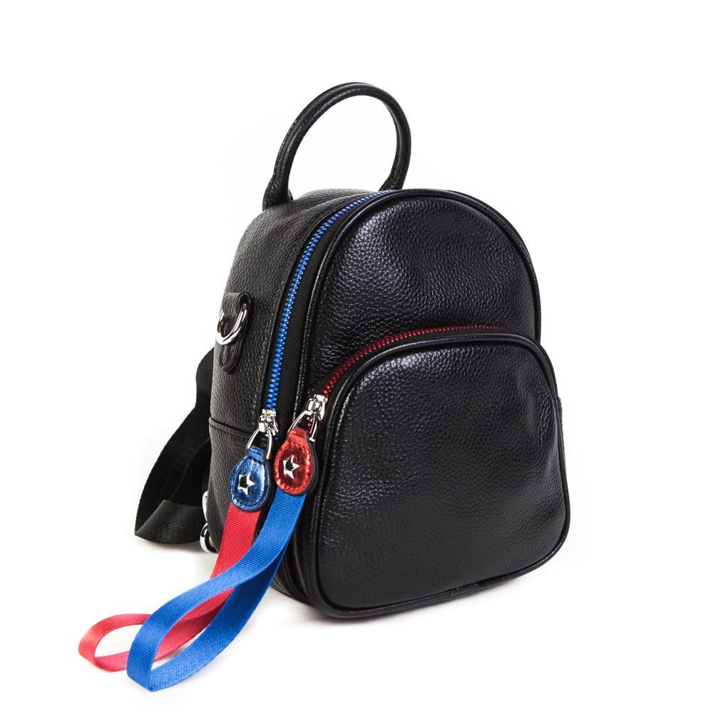 Стильный женский повседневный чёрный рюкзак-сумка из экокожи Dublecity 9785