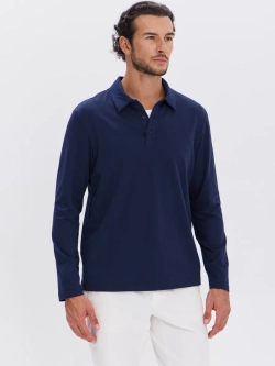 Повседневный базовый лонгслив поло