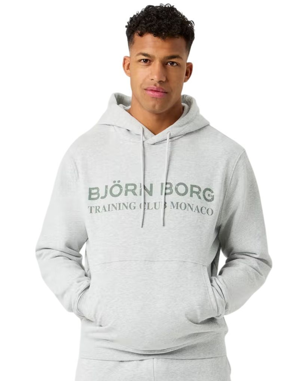 Мужская теннисная кофта Bjorn Borg Classic Print - ultra light grey melange