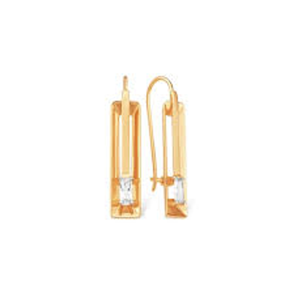 Серьги из золота с фианитами