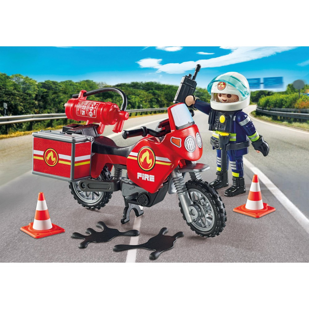 Playmobil - Action Heroes Мотоцикл пожарных на месте аварии 71466