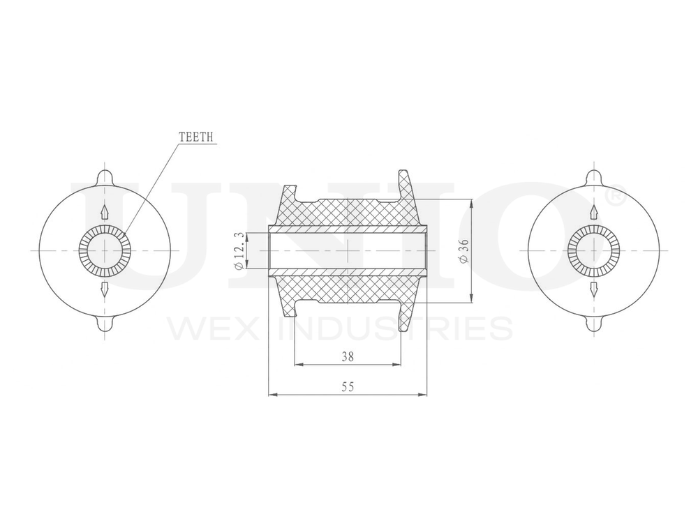 Сайлентблок задней продольной тяги UNIO RMP-20436