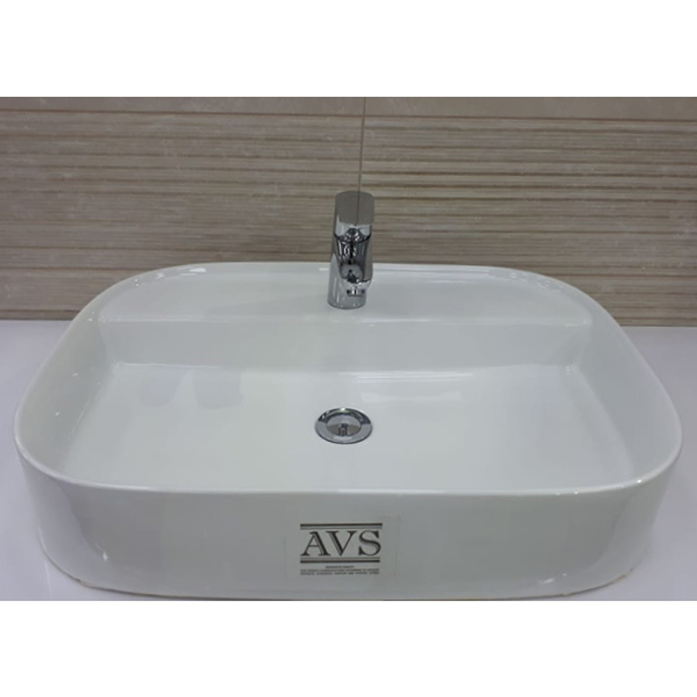 Раковина накладная AVS 61х45х12 AVS-82205 белая схема