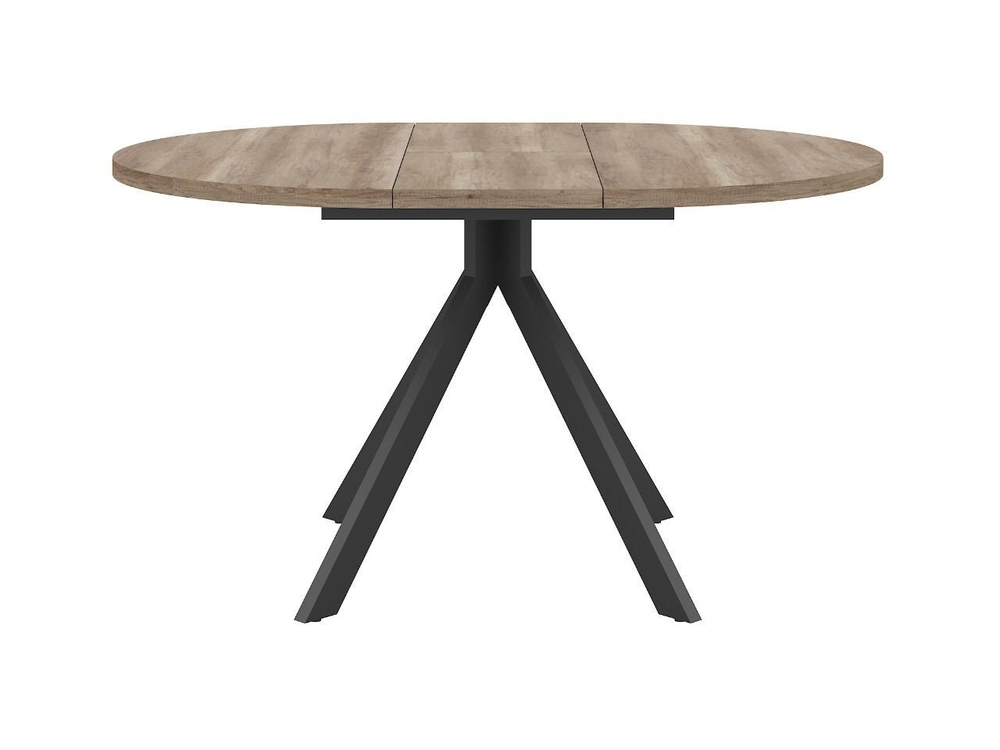 Стол кухонный обеденный круглый раздвижной Дуб Каньон/Чёрный, ТОЛЕДО, 110х110х75,5 см