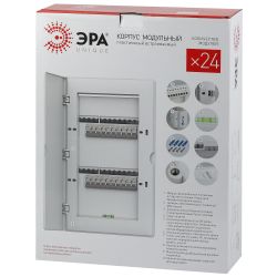 Корпус пластиковый ультратонкий ЩРВ-П-24 с белой крышкой ЭРА UNIQUE White_UBOX24 IP41 | Корпуса пластиковые