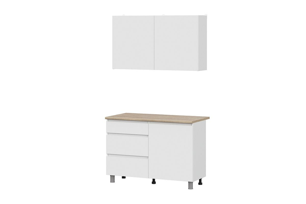 Кухонный гарнитур Den (1,2м) Белый/Дуб Сонома