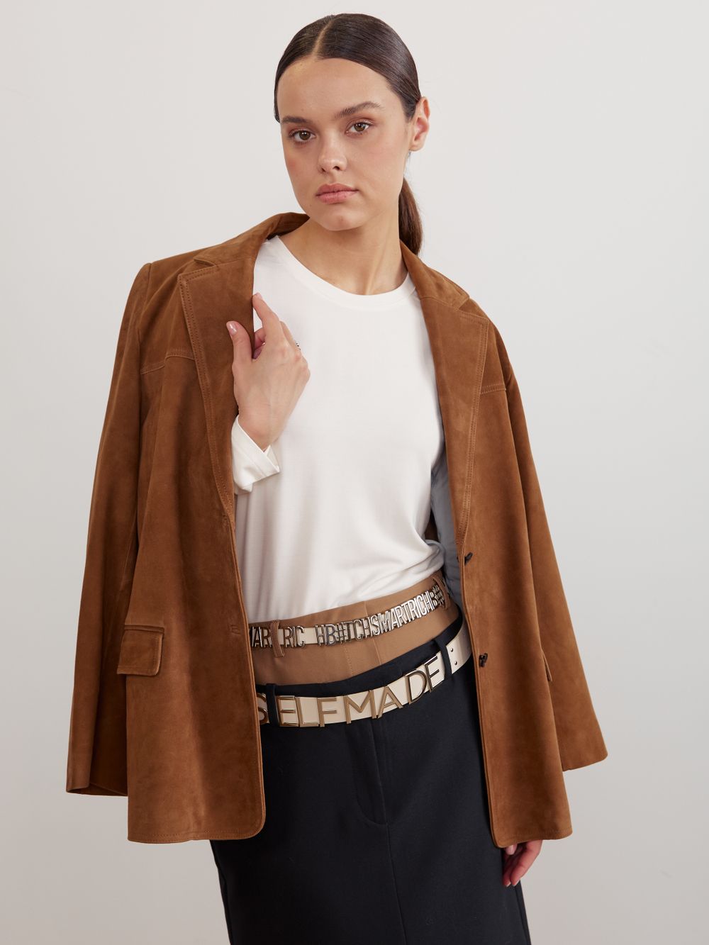 ШИРОКИЙ РЕМЕНЬ НА КОБУРНЫХ КНОПКАХ SELFMADE MILK