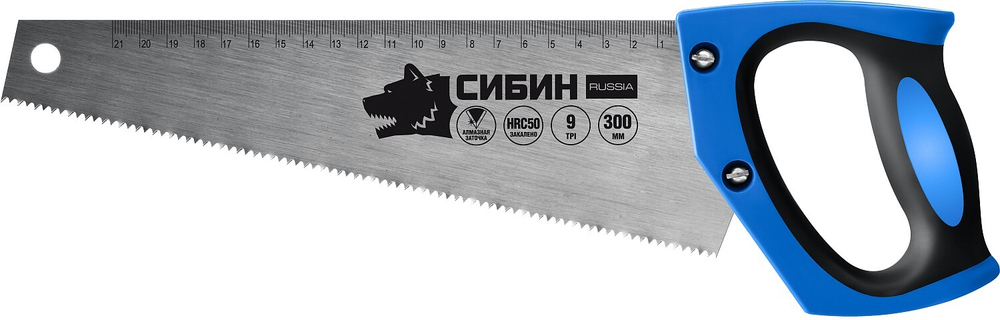 Ножовка по дереву компактная (пила) ТУЛБОКС 300 мм, шаг 9 TPI (3 мм), СИБИН