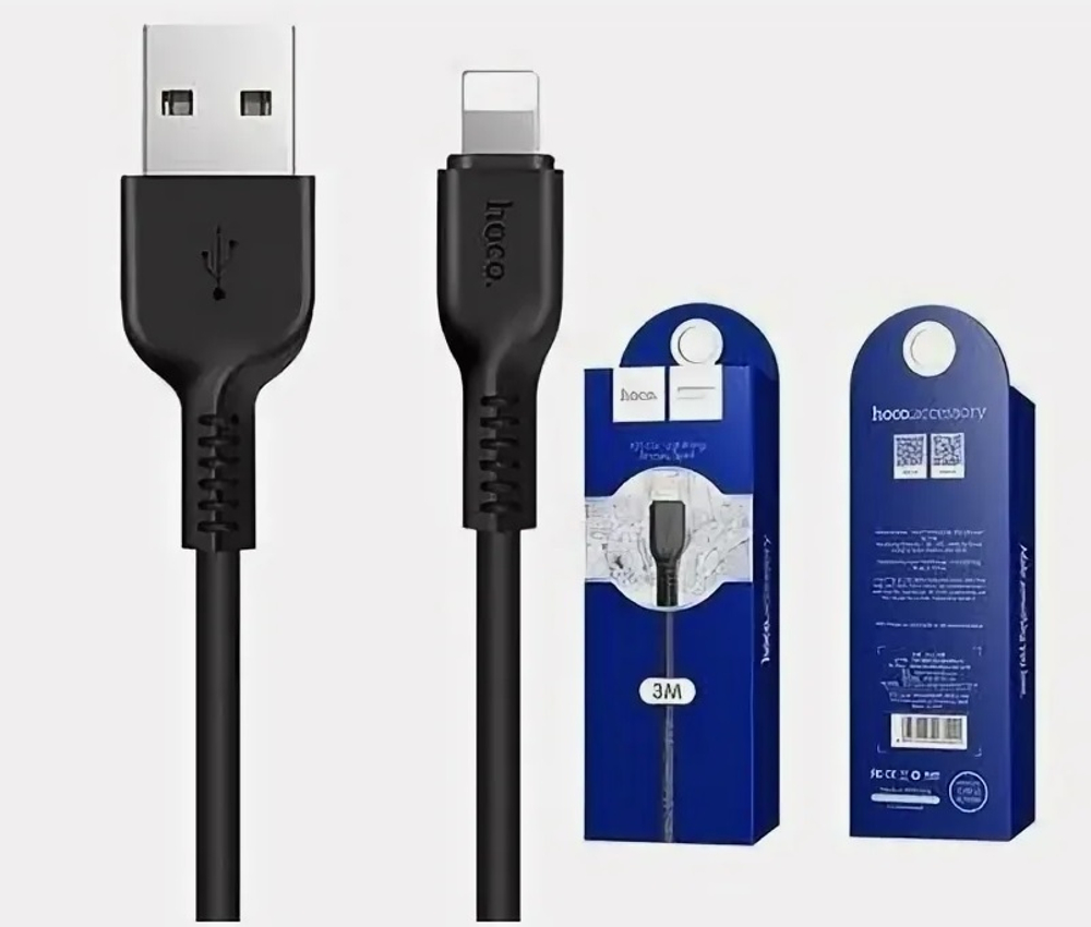 Кабель USB - Lightning HOCO X20 (черный) 3м