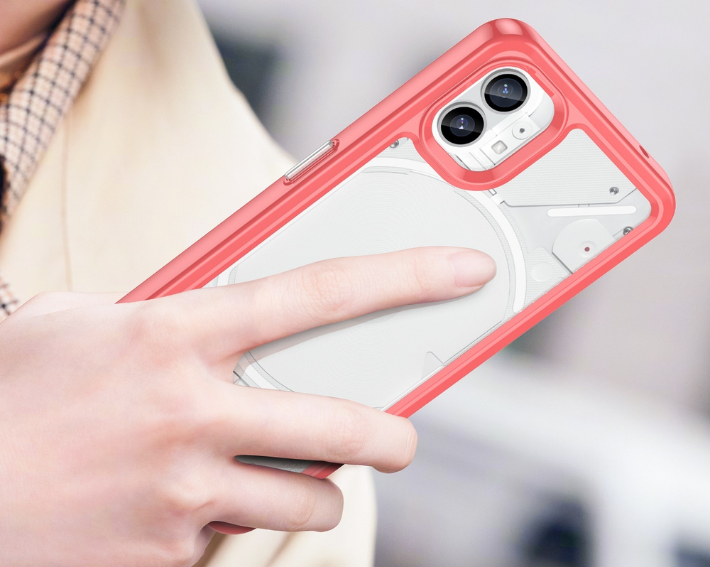 Усиленный чехол с красными боковыми рамками для смартфона Nothing Phone (1), мягкий отклик кнопок