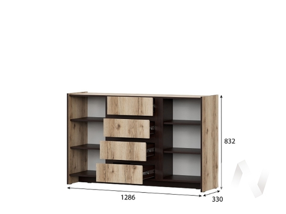 Комод 2 створки Серия 3 МС Прага