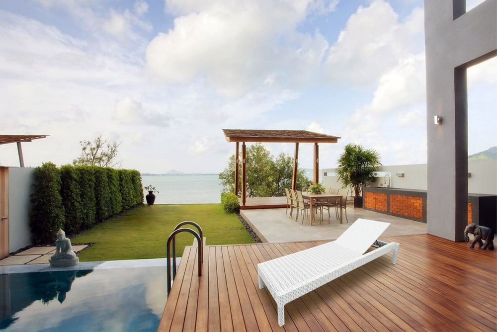 Шезлонг-лежак плетеный Tagliamento GS925, белый