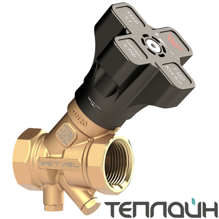 Балансировочный клапан ручной WETVEL SMP DN 20 PN 25 резьба/резьба