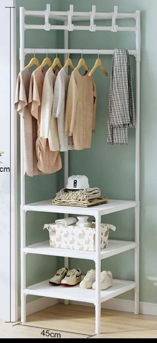 Напольная вешалка-стеллаж с 3 секциями