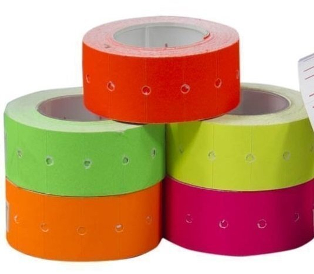 Ценник малый, этикет-лента, Alingar, 1,2 см * 2,1 см, ассорти, 350 шт/ рулон, 10 рул/уп