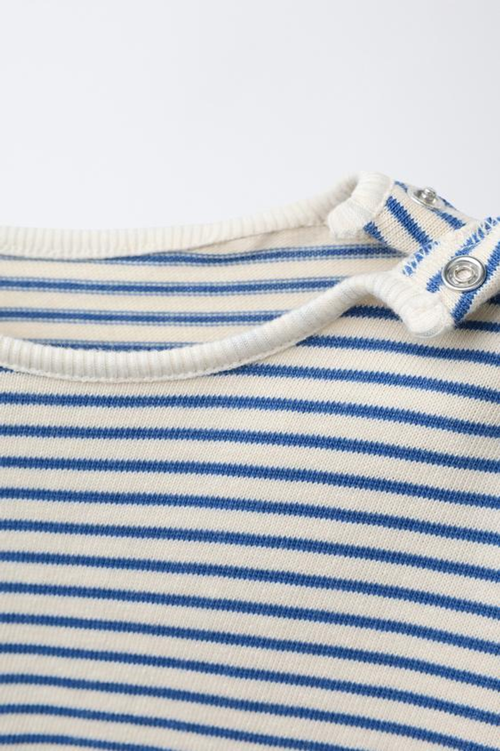 ZARA ФУТБОЛКА В ПОЛОСКУ, ЭКРЮ/СИНИЙ