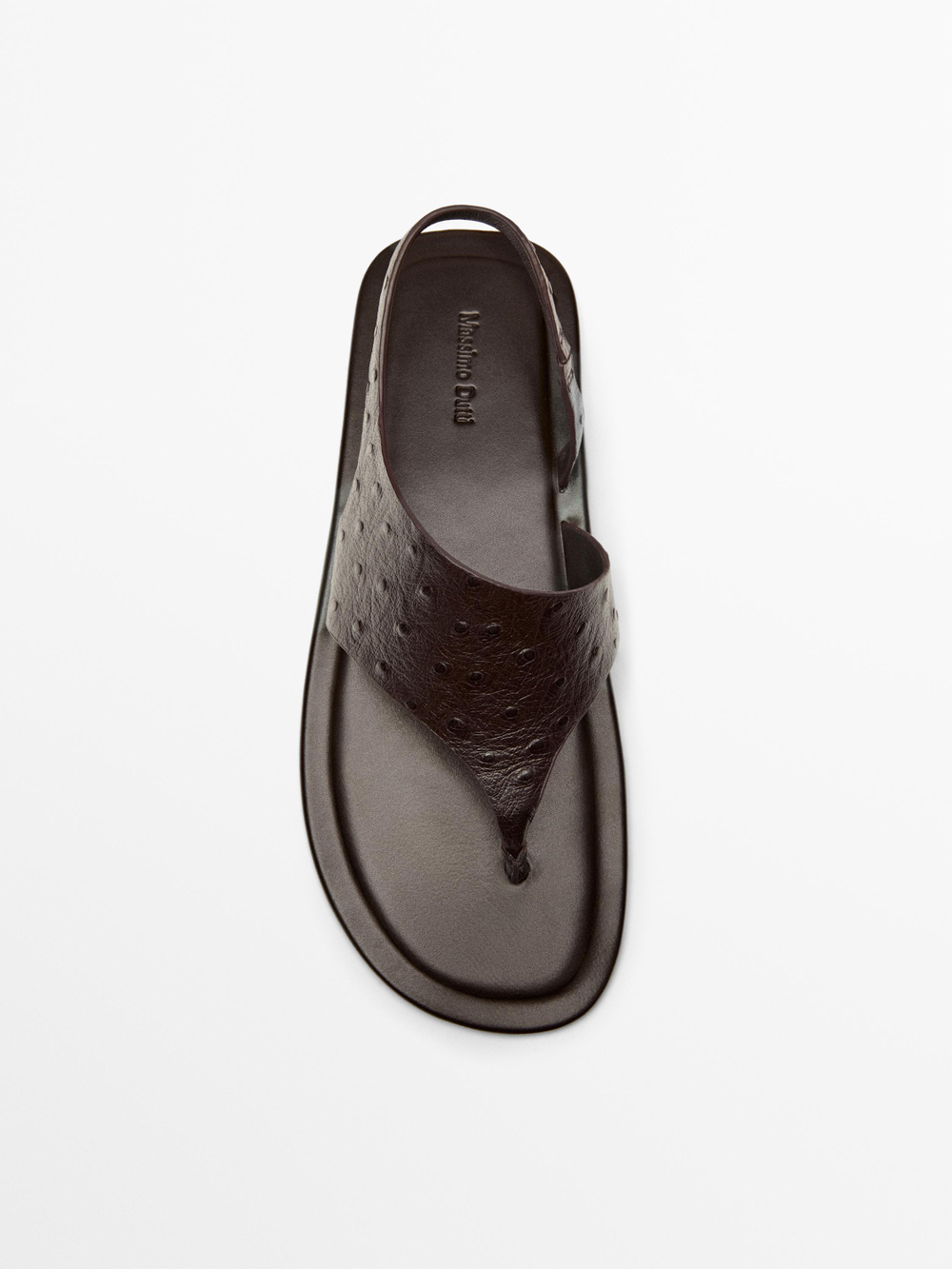 Massimo Dutti Сандалии с тисненым анималистичным принтом, коричневый