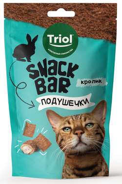 Triol, Лакомства для кошек, Мини-подушечки с кроликом, 30 гр.