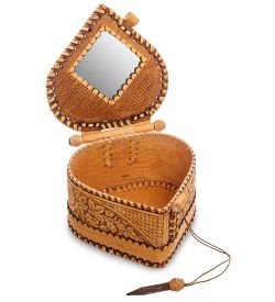 Народные промыслы BST-324/ 1 Шкатулка «Розы» (береста)