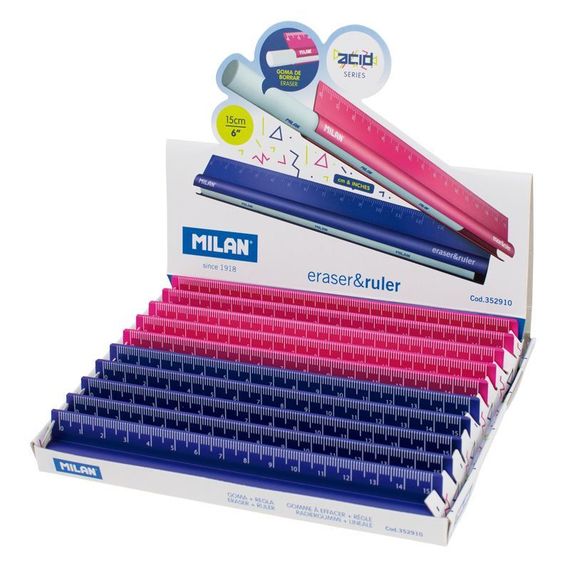 Xətkeş \ линейка\Dısplay wıth 10 eraser&amp;ruler 15cm