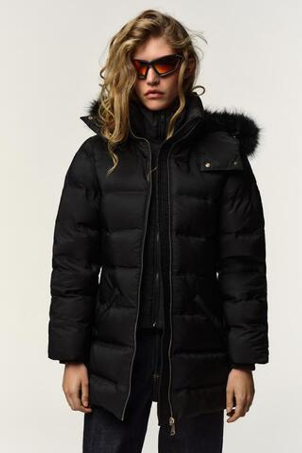 ZARA ПУХОВИК WATER REPELLENT WINDPROOF С КАПЮШОНОМ, ЧЕРНЫЙ