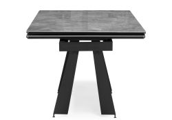 Керамический стол Марвин 160(220)х90х76 серый глянец / черный