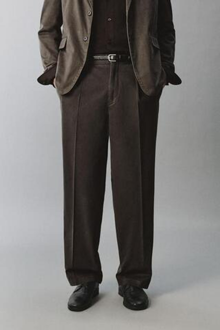 ZARA БРЮКИ С ЭФФЕКТОМ ПОТЕРТОСТИ, СЕРО-КОРИЧНЕВЫЙ