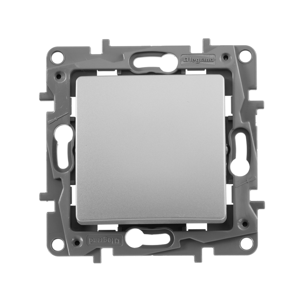 Выключатель кнопочный 1-клавишный с нормально-открытым/нормально-закрытым контактом 6А 250В алюминий ETIKA Legrand