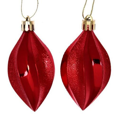 Ёлочные игрушки "Таинственное очарование" Капля 8 см-набор 2шт красный