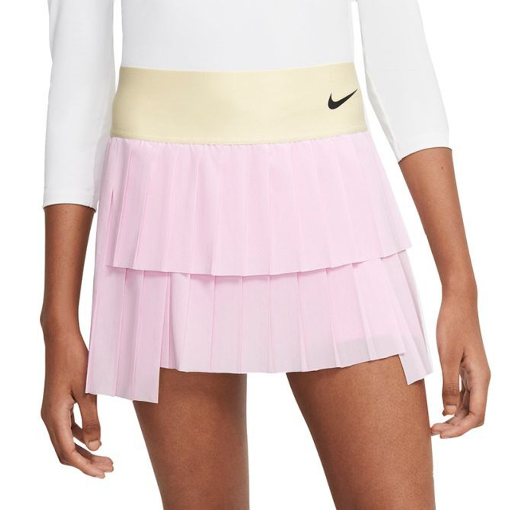 Теннисная юбка Nike Court Dri-Fit Advantage Skirt Pleated W - regal pink/coconut milk/black