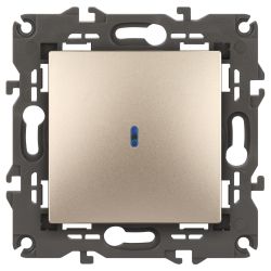 14-1102-04 ЭРА Выключатель с подсветкой, 10АХ-250В, IP20, Эра Elegance, шампань