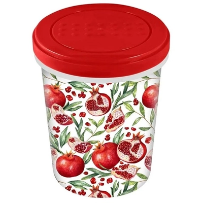 Банка с завинчивающейся крышкой Asti 1,0л с декором (красный)