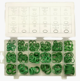 Набор пластик кейс  КОЛЬЦА резиновые 270шт (30270) зеленые 5,29-17,17мм МаякАвто