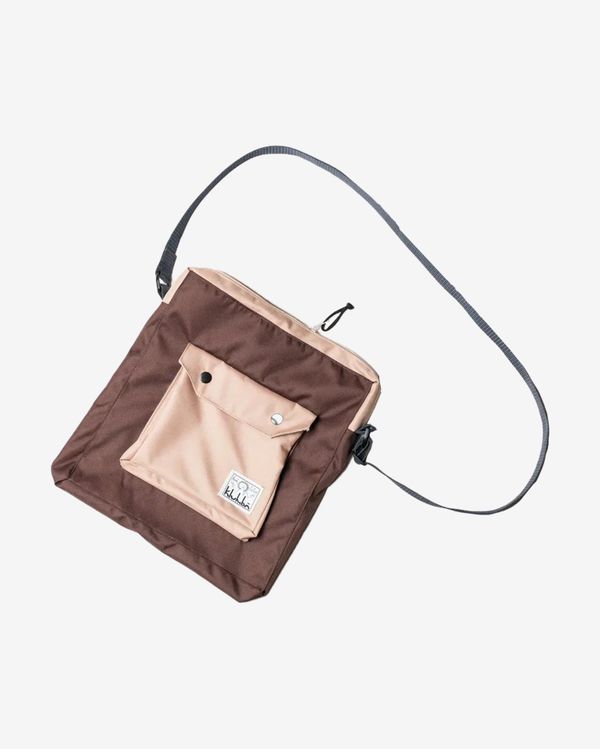 Сумка Messenger Комбинация 1 ручной работы L Коричнево-бежевая - фото 1