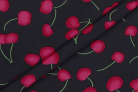 Ткань Вискоза "Вишня чер." шир. 150 см 140г/м Состав: вискоза 100%