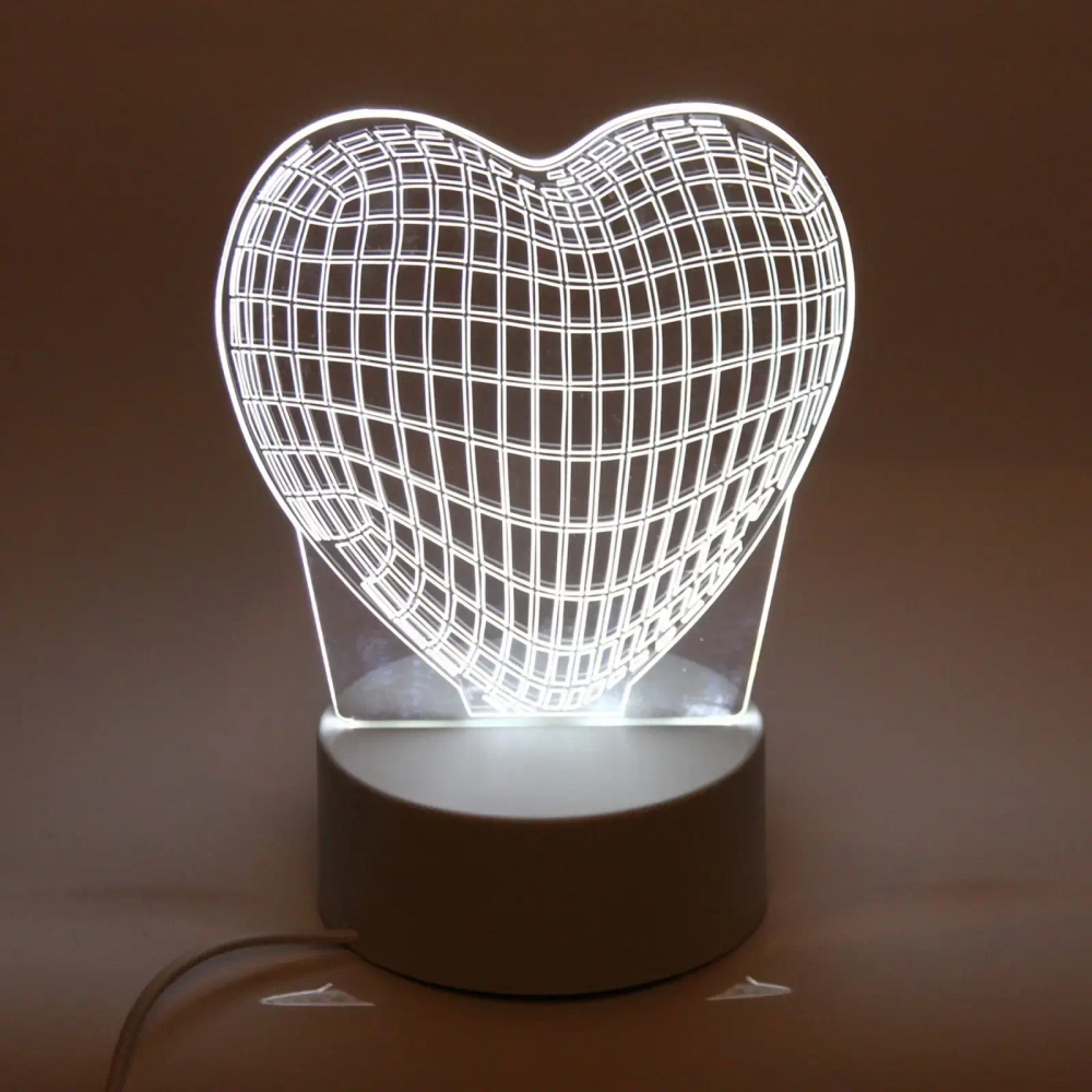 Светильник ночник «3D-Сердце» 17,5*13см LED 220Вт