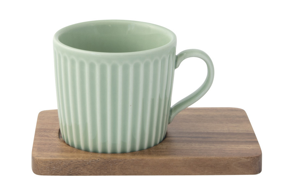 Набор чашек для кофе 4шт 110мл Easy Life Время отдыха зеленый