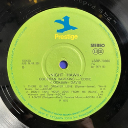 Винтажная виниловая пластинка LP Coleman Hawkins With Eddie Lockjaw Davis Night Hawk (Югославия 1980)
