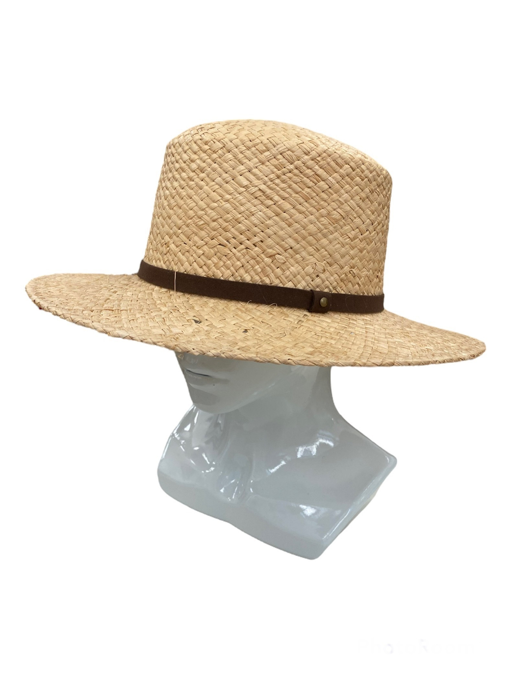 Канотье рафия с коричневым ремешком