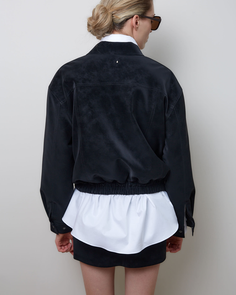 Куртка утепленная из искусственной замши черный