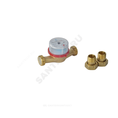 Счётчик г/в и х/в крыльчатый одноструйный Ду 20 Ру16 Qn=2,5 м3/ч 90С L=130мм резьба В/К IP67 ВСКМ Декаст 72-20-243