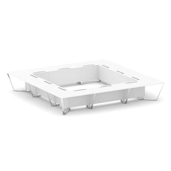 Steel Meet Стол переговорный квадратный MFK-PR.B.SP-24K Белый/МДФ Ультраматт Белый Бриллиант/Нержаве