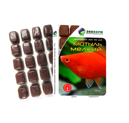 Экокорм Мотыль мелкий замороженный, 100 г