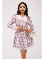 Летнее платье с кружевами короткое в цветочек