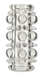 Прозрачная насадка на пенис с шипами и шишечками (Цвет: прозрачный)