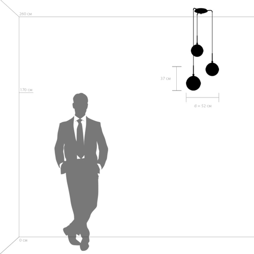 813131 Люстра GLOBO 3х40W E14 бронза/белый