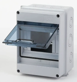 Щит распределительный навесной ЭРА КМПн-5 пластиковый на 5 модулей / Щиток с дверцей IP65, 159х120х90 мм, серый